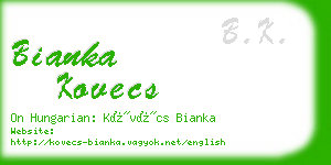 bianka kovecs business card